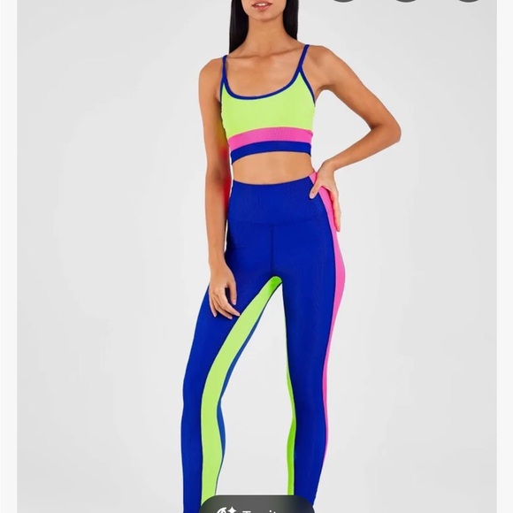 Beach Riot Pants - Beach Riot Neon Blue and Pink Activewear Set